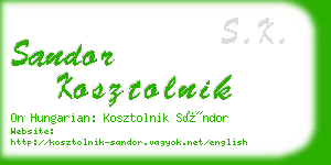 sandor kosztolnik business card